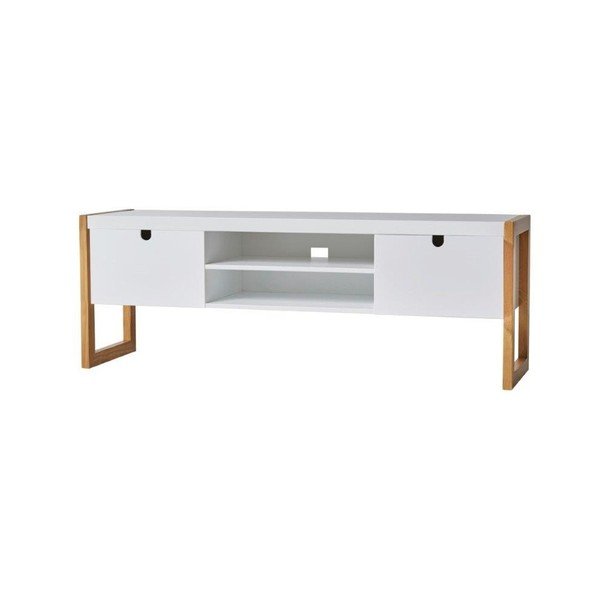 Tavolo TV bianco Quadrato, 140 x 45 cm - Marckeric-image-1