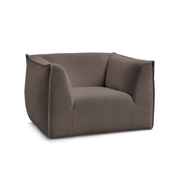 Poltrona marrone con rivestimento in bouclé Giorgia – Bobochic Paris