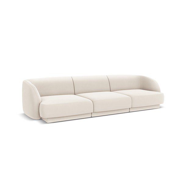 Divano in velluto beige 259 cm Miley - Micadoni Home-image-2