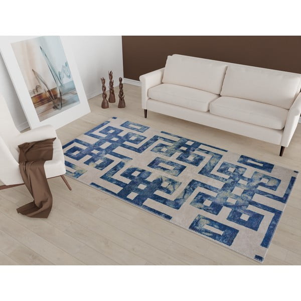 Tappeto blu/beige 180x120 cm - Vitaus-image-1