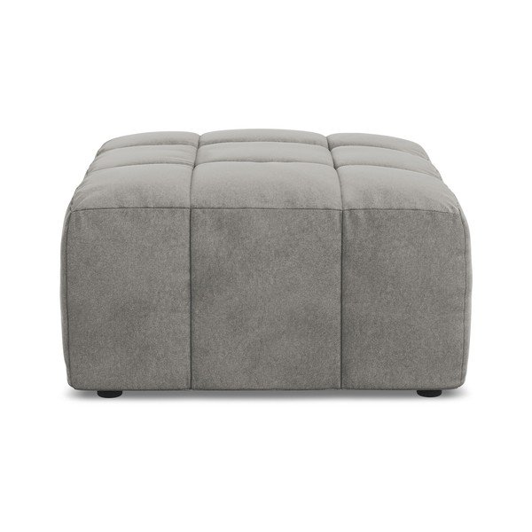 Poggiapiedi grigio con rivestimento in velluto Aloha – Makamii