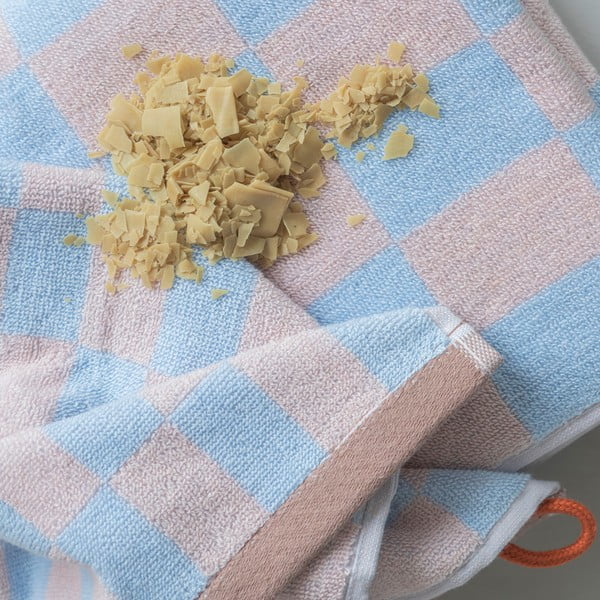 Telo da bagno in cotone biologico blu-rosa 70x133 cm Retro - Mette Ditmer Denmark-image-3