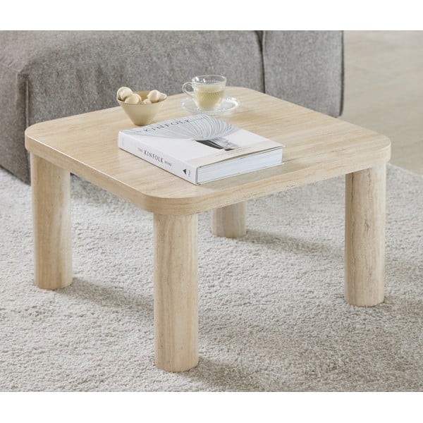 Tavolino beige effetto marmo 60x60 cm Solano - Actona-image-1