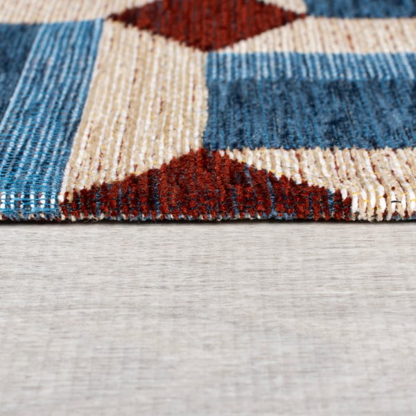 Passatoia blu 60x230 cm Lennox Geometric - Flair Rugs-image-4