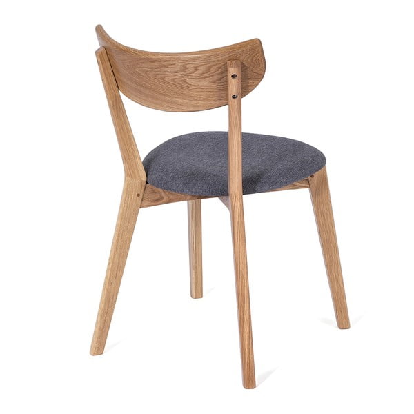 Sedia da pranzo in rovere con seduta grigia Arch - Bonami Essentials-image-2