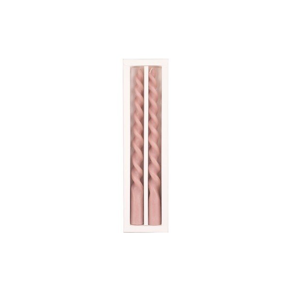 Set di 2 candele in cera d'api rosa Spirale Twirl - PT LIVING-image-2