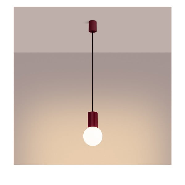 Lampadario burgundy con paralume in vetro ø 12 cm Orbital – Sollux-image-4