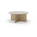 Tavolino da salotto rotondo color crema/di colore naturale con effetto rovere ø 80 cm Hillary – Marckeric
