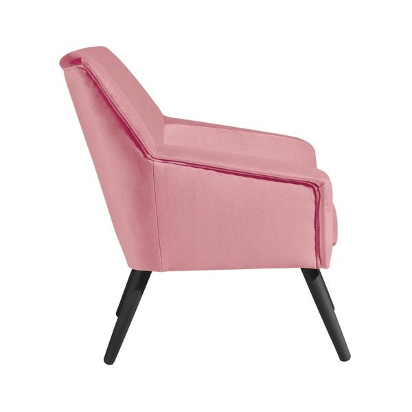 Poltrona in velluto rosa con gambe nere Alegro - Max Winzer-image-2