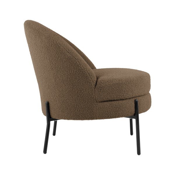 Poltrona grigio-marrone in tessuto bouclé Noble - Leitmotiv-image-3