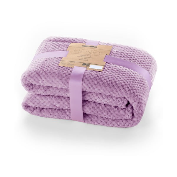 Coperta in microfibra viola lilla , 70 x 150 cm Henry - DecoKing-image-3