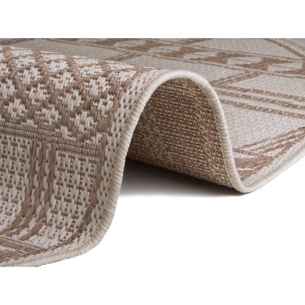 Tappeto da esterno marrone e beige Madrid, ø 120 cm - Ragami-image-1