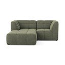 Divano angolare verde (con penisola a sinistra/con chaise lounge) con rivestimento in bouclé Aloha – Makamii