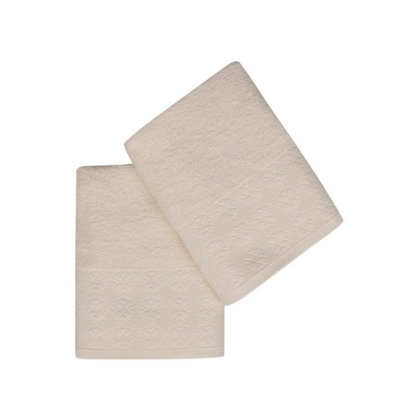 Set di due asciugamani in crema provenzale, 90 x 50 cm - Soft Kiss-image-2