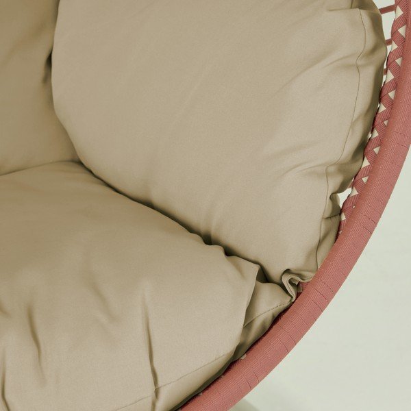 Poltrona da giardino sospesa in terracotta con piedistallo Elianis - Kave Home-image-1