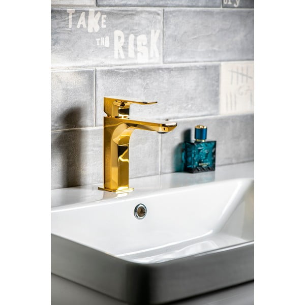 Rubinetto per lavandino dorato verticale Spy – Sapho-image-1