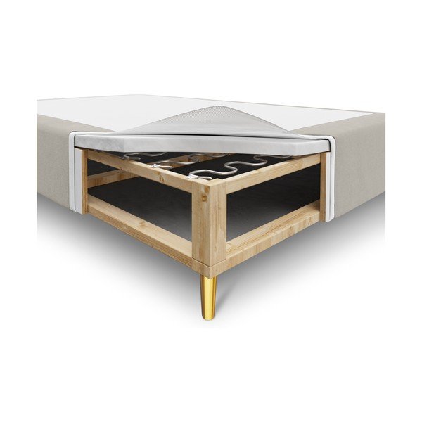 Letto matrimoniale in velluto beige , 160 x 200 cm Lia - Milo Casa-image-2