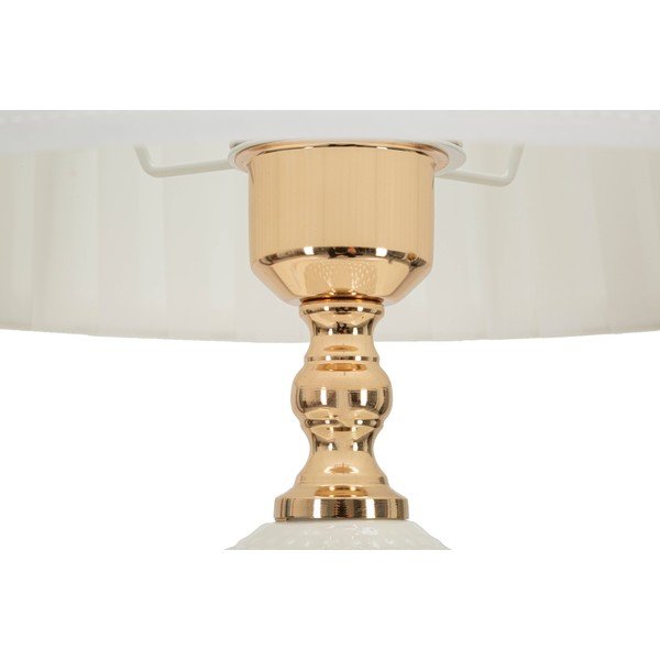 Lampada da tavolo bianca con paralume in tessuto (altezza 57 cm) Caserta - Mauro Ferretti-image-3