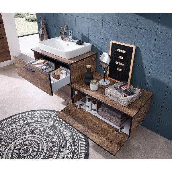 Mobile bagno basso marrone in rovere 71x27 cm Set 374 - Pelipal-image-1