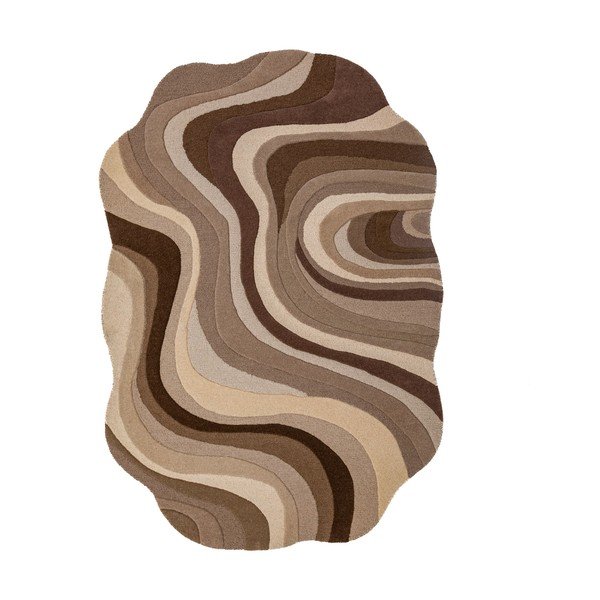 Tappeto marrone/beige in lana tessuto a mano 140x200 cm Envy Wool – Flair Rugs