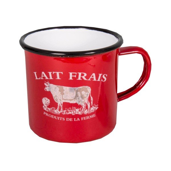 Tazza in smalto rosso Lait Frais - Antic Line