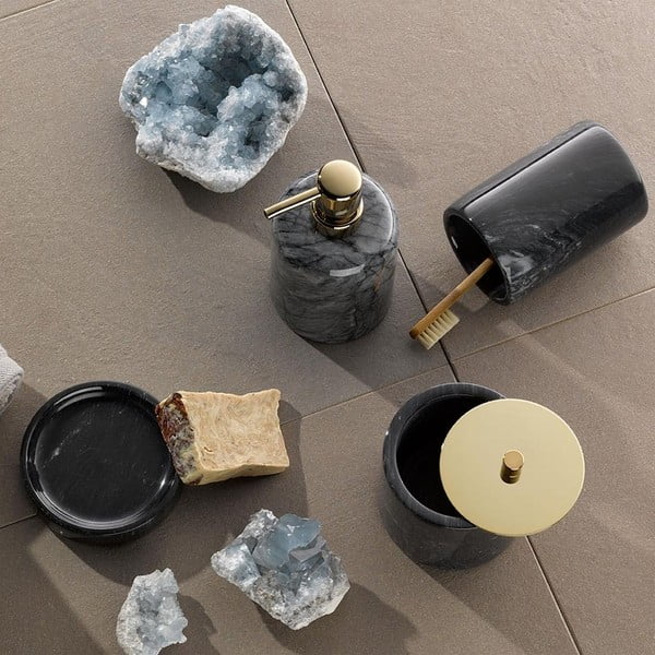 Tazza in marmo nero per spazzolini da denti Liron - Kela-image-1