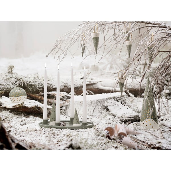 Decorazione da appendere in ceramica verde Cono, altezza 14,5 cm Nobili - Kähler Design-image-1