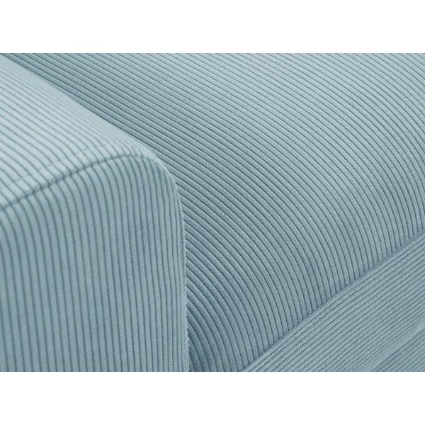 Divano letto angolare in velluto a coste azzurro, angolo destro Moghan - Micadoni Home-image-1