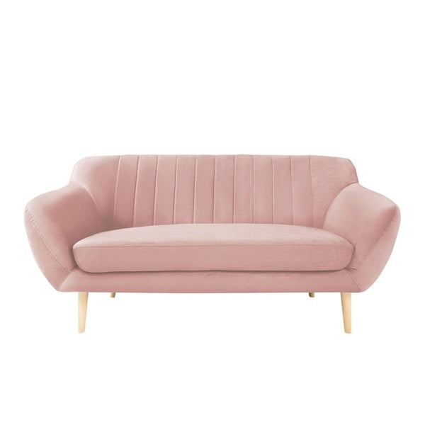 Divano in velluto rosa chiaro, 158 cm Sardaigne - Mazzini Sofas