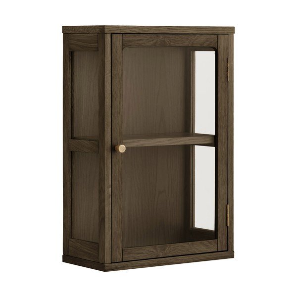 Vetrina marrone scuro con effetto rovere da appendere 40x60x20 cm Zamora – House Nordic