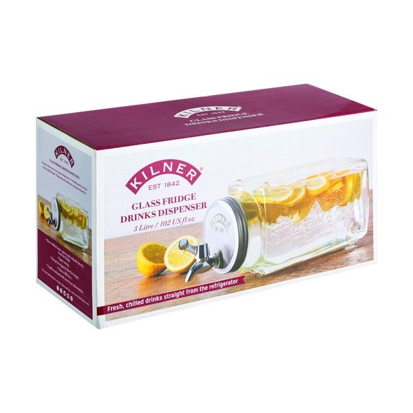 Distributore di bevande in vetro per frigorifero , 3 l - Kilner-image-1