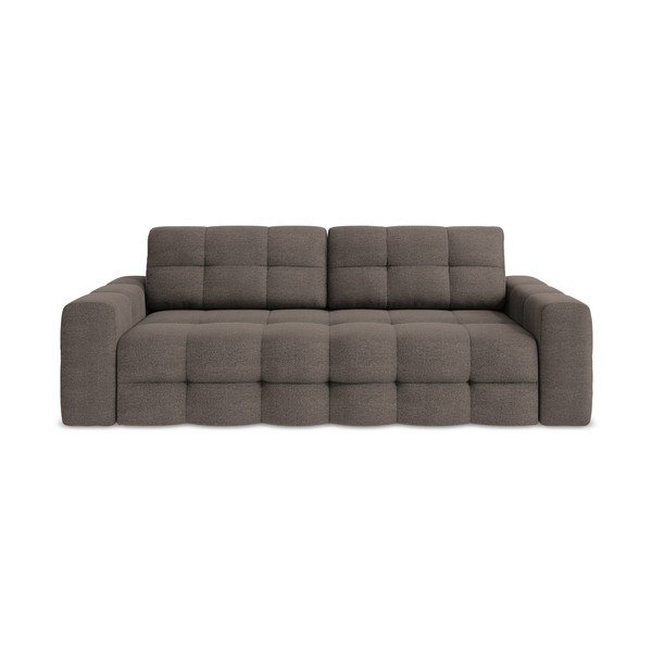 Divano marrone allungabile con rivestimento in bouclé 255 cm Milu – Makamii