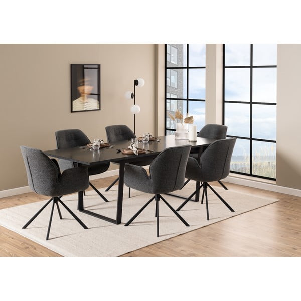 Sedia da pranzo grigio scuro in imbottito Aura – Actona-image-3