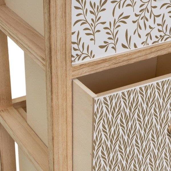 Cassettiera alta in legno massiccio di pavlovnia in colore naturale 34x78 cm - Casa Selección-image-1