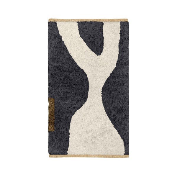 Tappeto grigio scuro/beige in cotone lavabile 50x80 cm Figura – Mette Ditmer Denmark