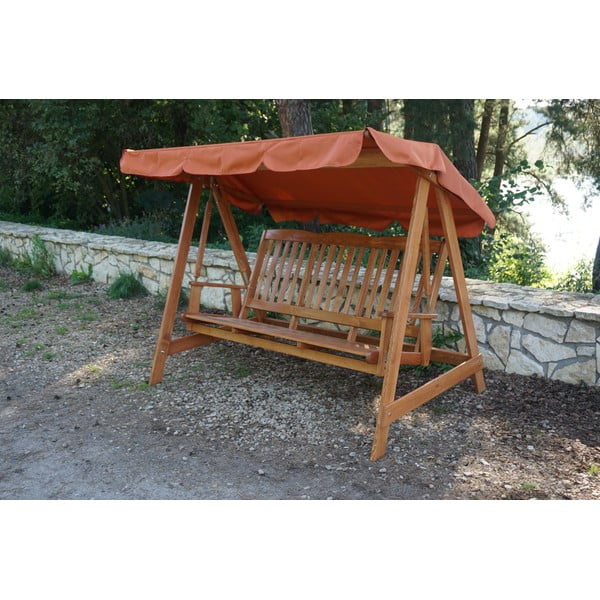 Altalena da giardino in legno marrone Luisa - Rojaplast-image-1