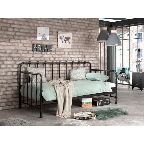 Letto per bambini in metallo grigio 90x200 cm BRONXX - Vipack-image-1