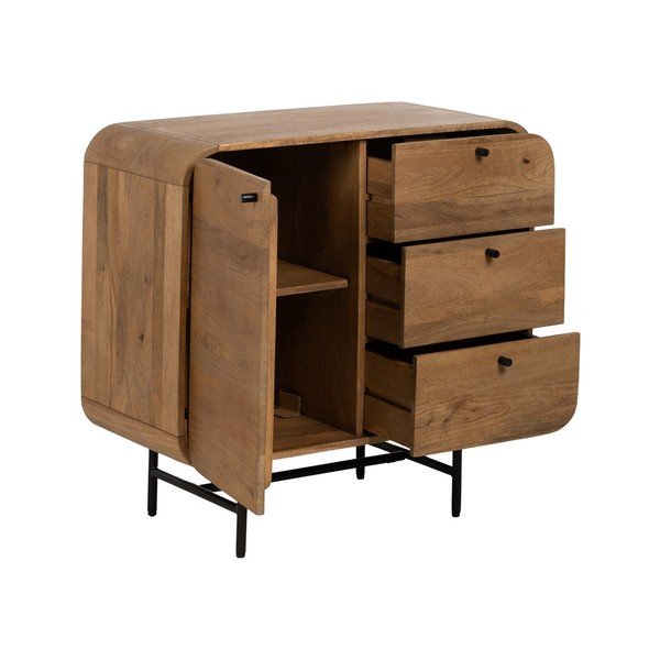 Cassettiera marrone in mango massiccio 80x80x40 cm Kaya – Ixia-image-2