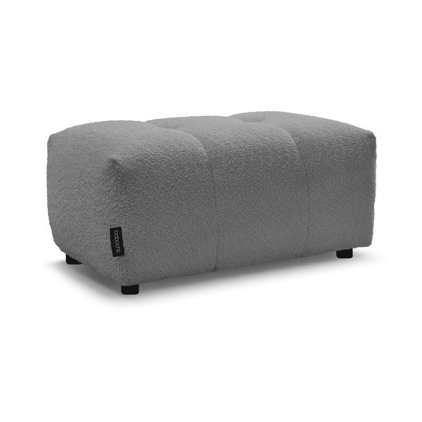 Poggiapiedi grigio con rivestimento in bouclé Roxelane – Bobochic Paris-image-3