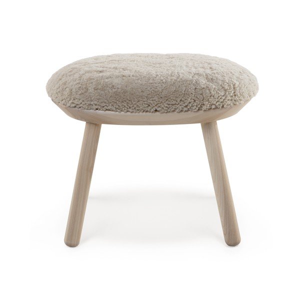 Pouf in lana di pecora beige Naïve - EMKO