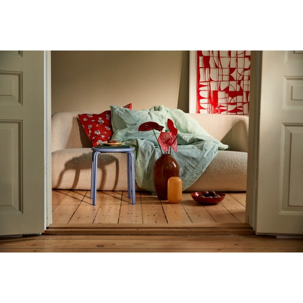 Biancheria da letto matrimoniale in cotone biologico bianco e verde 200x220 cm Monochrome Lines - JUNA-image-4