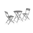 Set da pranzo da giardino color antracite in acciaio per 2 persone Austin – Bizzotto