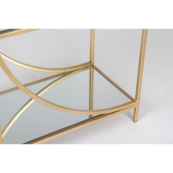Libreria dorata in acciaio 81x87x31 cm Elenor – Bizzotto-image-2