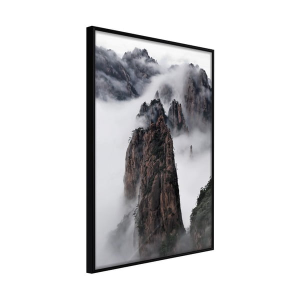 Poster in cornice, 30 x 45 cm Clouds Pierced by Mountain Peaks - Artgeist