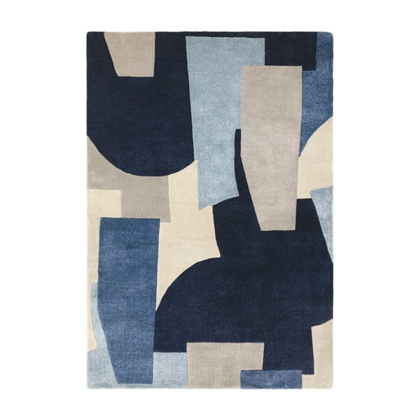 Tappeto blu tessuto a mano in fibre riciclate 160x230 cm Romy - Asiatic Carpets