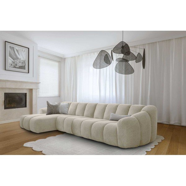 Divano angolare beige (con penisola a sinistra/con chaise lounge) Shell – Miuform-image-1
