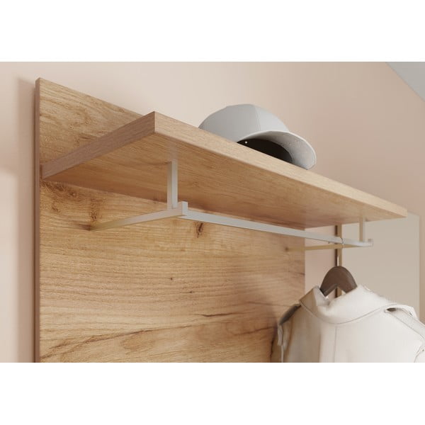 Pannello appendiabiti in rovere decorato in colore naturale Aledo - Germania-image-1