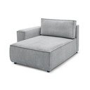 Modulo divano in velluto a coste grigio chiaro, angolo sinistro Nihad modular - Bobochic Paris