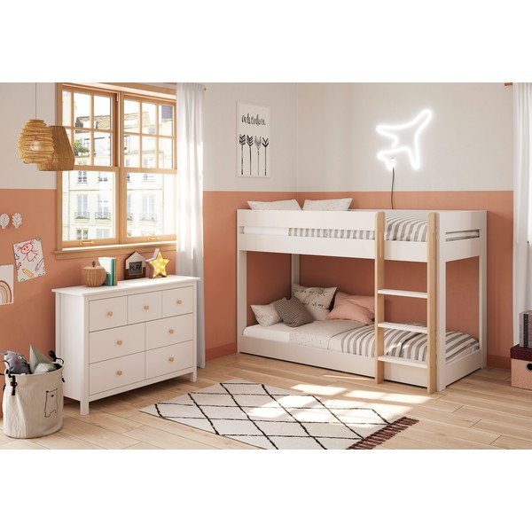 Letto a castello bianco per bambini 90x190 cm Angel - Marckeric-image-1