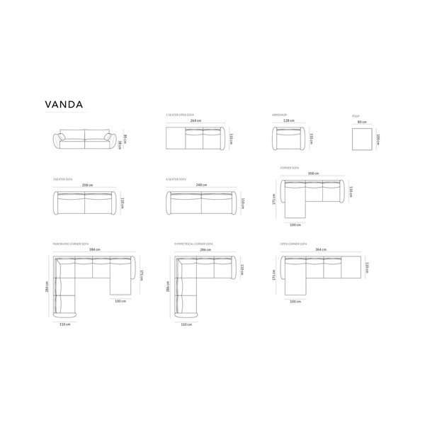 Poggiapiedi grigio chiaro con rivestimento in ciniglia Vanda – Mazzini Sofas-image-4